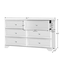 Load image into Gallery viewer, Essex 6 Drawer Double Dresser AS IS- White 36AH

