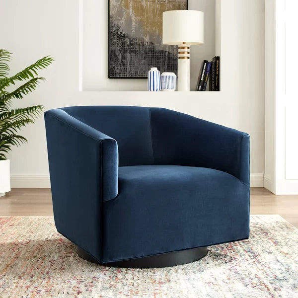 Estabrook 31.5'' Wide Velvet Swivel Armchair