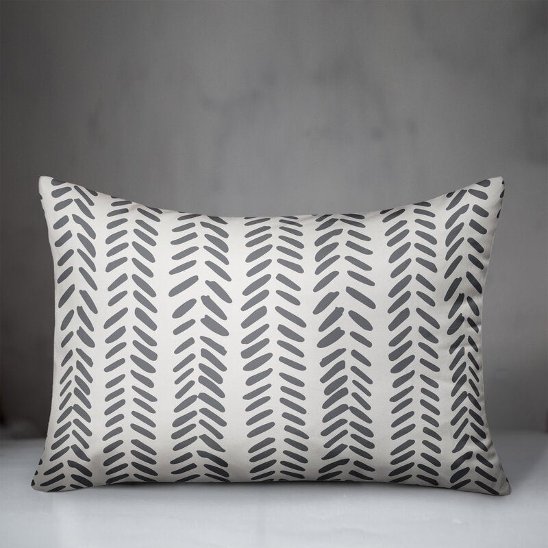 Estevao Modern Herringbone Rectangular Lumbar Pillow GL715