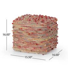 Load image into Gallery viewer, Estrellas 16&#39;&#39; Wide Tufted Square Polka Dots Pouf Ottoman
