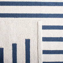 Load image into Gallery viewer, Estruch Handmade Flatweave Cotton Blue/Gray Rug 5 x 8
