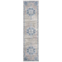 Load image into Gallery viewer, Evart Oriental Area Rug in Light Grey / Blue 2&#39; x 8&#39;
