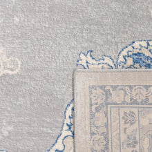 Load image into Gallery viewer, Evart Oriental Area Rug in Light Grey / Blue, Runner 2&#39; x 18&#39;
