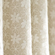 Load image into Gallery viewer, Everina Lace Overlay Nature Floral Blackout Thermal Grommet Curtain Panels, 52&quot; W x 84&quot; L, (Set of 2)
