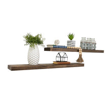 Load image into Gallery viewer, Evonne 2 Piece Pine Solid Wood Floating Shelf (Set of 2) #2342HW
