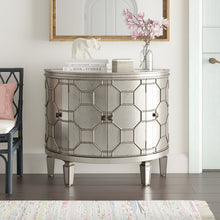 Load image into Gallery viewer, Ezell 4 - Door  Mirrored Half-Circle Accent Cabinet
