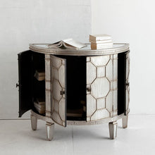 Load image into Gallery viewer, Ezell 4 - Door  Mirrored Half-Circle Accent Cabinet
