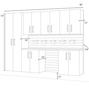 7pc Cabinet Storage Set - Black/Platinum Carbon 5542RR (17 boxes)