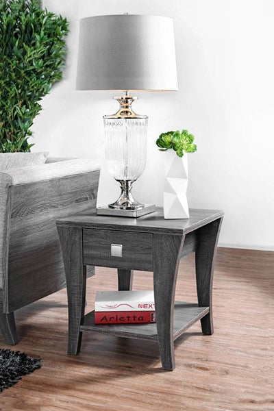 Amity Solid Wood with Replica Grain End Table in Gray #9743