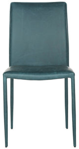 Karna Bonded Leather Dining Chair in Antique Teal (2-Pack) #986HW