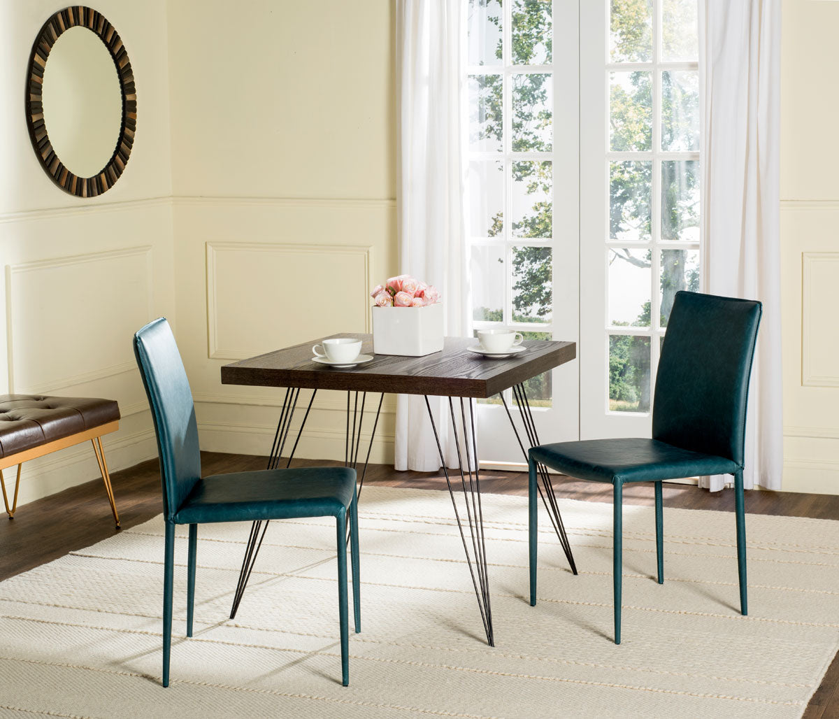 Karna Bonded Leather Dining Chair in Antique Teal (2-Pack) #986HW