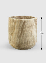 Load image into Gallery viewer, 15 1/2in Paulownia Wood Cylinder Planter
