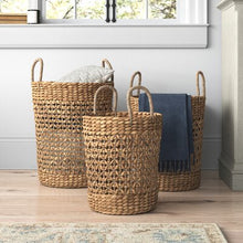 Load image into Gallery viewer, Brown Fairport Seagrass 3 Piece Wicker Basket Set 1023CDR
