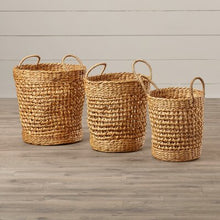 Load image into Gallery viewer, Brown Fairport Seagrass 3 Piece Wicker Basket Set 1023CDR
