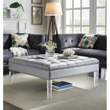 Load image into Gallery viewer, Falca 41&#39;&#39; Wide Faux Leather Tufted Square Cocktail Ottoman 5958RR
