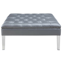 Load image into Gallery viewer, Falca 41&#39;&#39; Wide Faux Leather Tufted Square Cocktail Ottoman 5958RR
