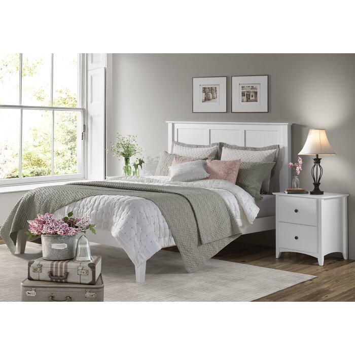 Queen White Faringdon Solid Wood Bed - 2 Boxes