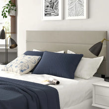 Load image into Gallery viewer, Queen Warm Gray Farmersville Upholstered Panel Headboard
