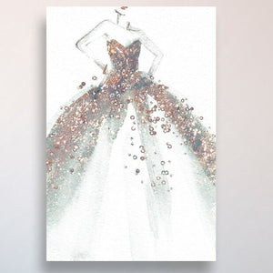 15" H x 10" W x 1.5" D Fashion And Glam Star Of The Ball Dress - Wrapped Canvas Graphic Art 2747AH