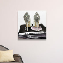 Load image into Gallery viewer, 36&quot; H x 36&quot; W Black, Gray Fashion and Glam My Trophies Shoes by Oliver Gal - Wrapped Canvas Graphic Art Print 1317CDR

