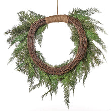Load image into Gallery viewer, 25.98&quot; H x 25.98&quot; W x 5.91&quot; D Faux Cedar Wreath
