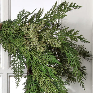 25.98" H x 25.98" W x 5.91" D Faux Cedar Wreath