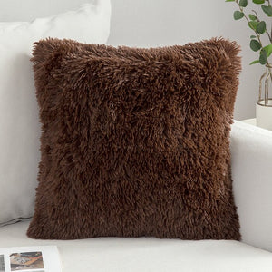 18" x 18" Coffee Faux Fur II Cushion