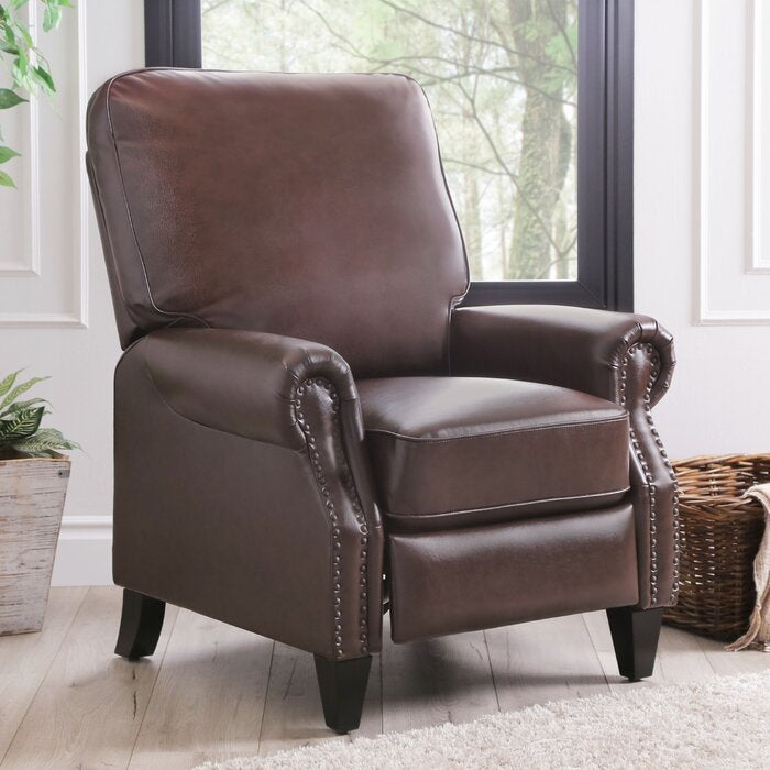 Brown Faux Leather Manual Recliner ( AP542 )