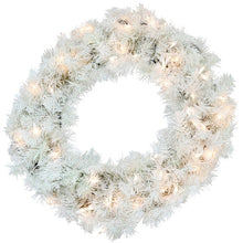Load image into Gallery viewer, Faux Lighted Pine 24&#39;&#39; Wreath

