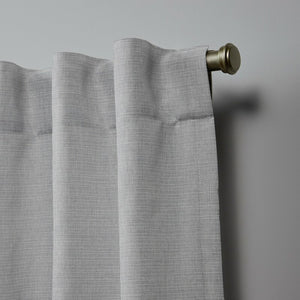 Faux Linen Slub Solid Color Semi-Sheer Tab Top Curtain Panels (Set of 2) GL816