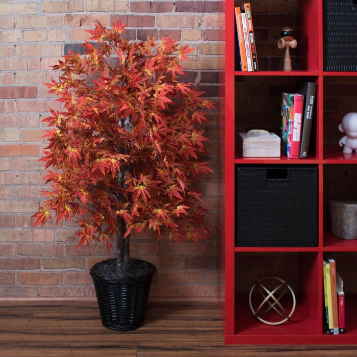 Faux Maple Tree in Basket