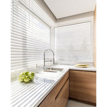 Load image into Gallery viewer, 17&quot;W x 72&quot;L Faux Wood Room Darkening White Horizontal/Venetian Blind
