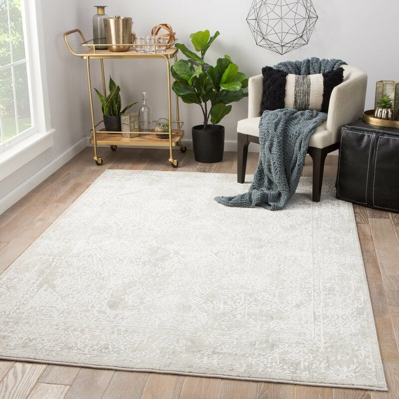 Favela Oriental Silver Area Rug 8'10