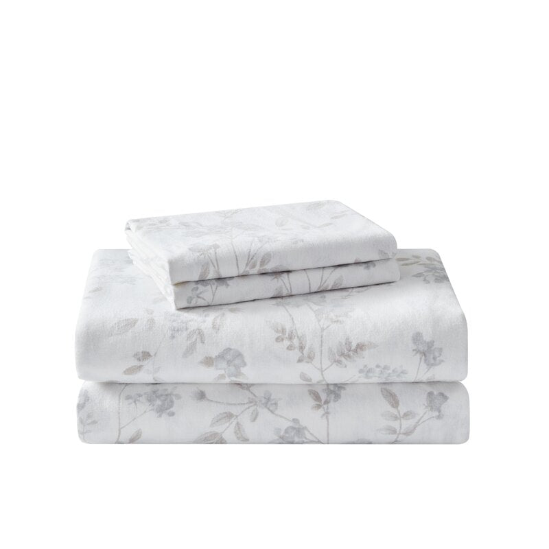 Fawna Floral 100% Cotton Flannel QUEEN Sheet Set 3869RR