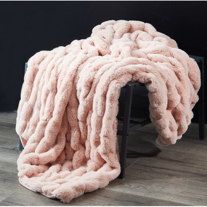 Faycelles Faux Fur Throw Pink #826HW