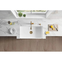 Load image into Gallery viewer, Glossy White True Fireclay 24&quot; L X 18&quot; W Farmhouse Kitchen Sink With Sink Grid And Strainer
