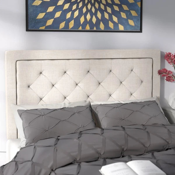 Felicienne Upholstered Solid Wood Panel Headboard queen