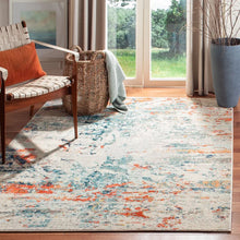 Load image into Gallery viewer, Felty Abstract Area Rug in Cream/Orange/Blue, Rectangle 4&#39; x 6&#39;
