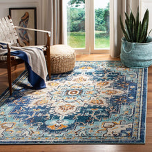 Load image into Gallery viewer, Felty Oriental Area Rug in Cream/Light Blue, Rectangle 8&#39; x 10&#39;
