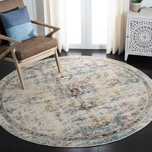 Load image into Gallery viewer, Felty Oriental Area Rug in Gray/Brown, Round 8&#39;
