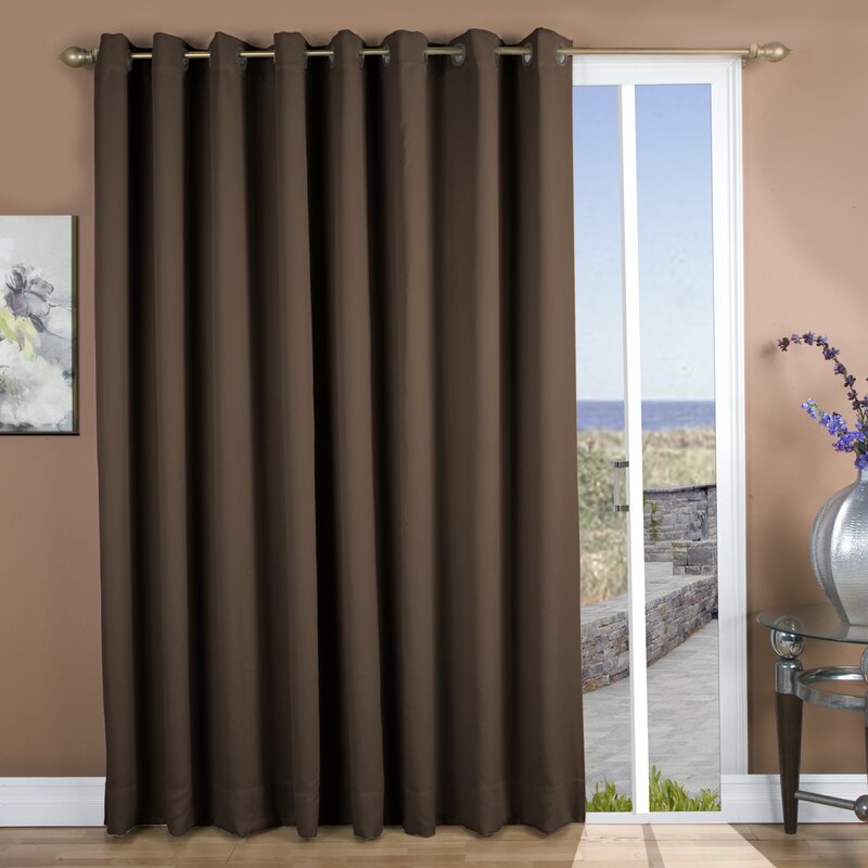 Fenoglio Patio Solid Blackout Thermal Grommet Single Curtain Panel GL345