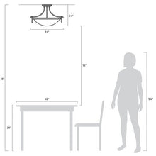 Load image into Gallery viewer, Ferrante 3 - Light 21.5&quot; Simple Bowl Semi Flush Mount - 584CE
