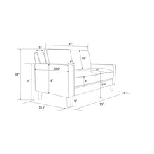 Load image into Gallery viewer, Ferranti 55&#39;&#39; Velvet Square Arm Loveseat
