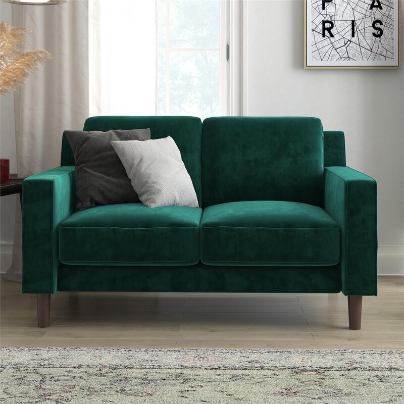 Ferranti 55'' Velvet Square Arm Loveseat