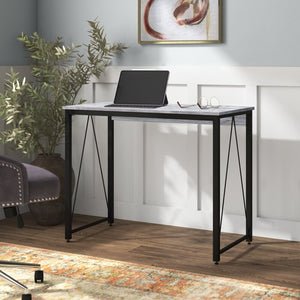 28" H x 35" W x 18" D White Fey Writing Desk