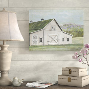 35" H x 47" W x 2" D Field Barn In Spring by Art Licensing Studio - Wrapped Canvas Print OG363