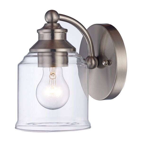 Brushed Nickel Finbar 1 - Light Dimmable Armed Sconce 1635AH