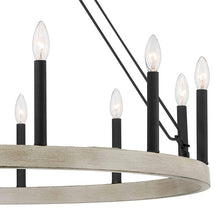 Load image into Gallery viewer, Weathered Oak Finchley 12 - Light Candle Style Wagon Wheel Chandelier
