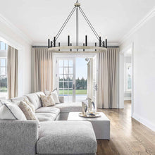 Load image into Gallery viewer, Weathered Oak Finchley 12 - Light Candle Style Wagon Wheel Chandelier

