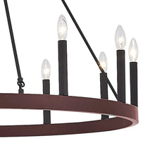 Load image into Gallery viewer, Finchley 12 - Light Candle Style Wagon Wheel Chandelier
